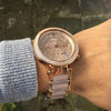 Mich_ael l Ko_rs Parker Pink MK5896 Parker Chronograph Quartz Watch for Women - Rose Gold Dial with Rose Gold Stainless Steel Strap femstore.co.in