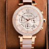 Mich_ael l Ko_rs Parker Pink MK5896 Parker Chronograph Quartz Watch for Women - Rose Gold Dial with Rose Gold Stainless Steel Strap femstore.co.in