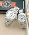 Roleex Couple Oyster Perpetual Date Just Silver