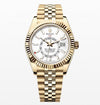 Roleex Mens Sky Dweller Gold White Dial