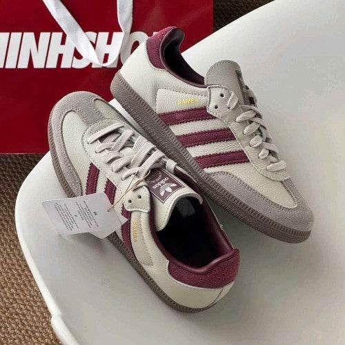Adidass Samba OG Putty Grey Maroon Womens 1226