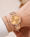 Guccci Women Rosegold Gold Dial