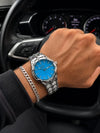 Dieseal Men 5 Bar Sly Blue Dial White Tone