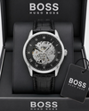 BOSS Principle Skeleton Mens Automatic black and silver