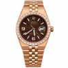Roleex Oyster Perpetual Land Dweller Diamond Rosegold Brown