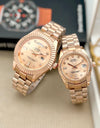 Roleex Couple Oyster Perpetual Date Just Rosegold