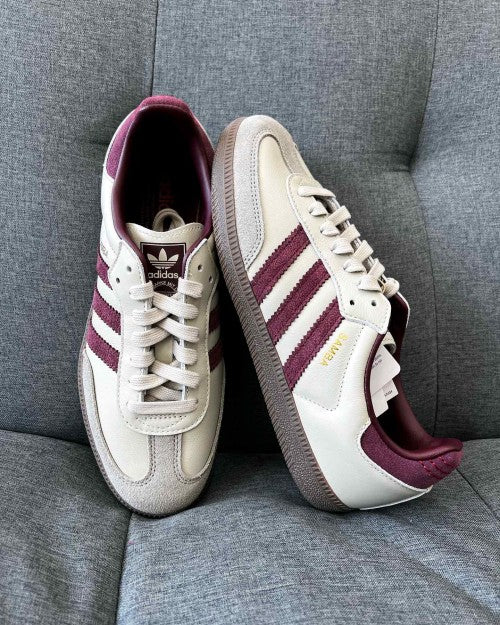 Adidass Samba OG Putty Grey Maroon Womens 1226