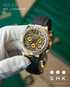 Ro*ex Eye Of The Tiger RoseGold Dial Silicon Belt Edition Premium Quality Luxury Watch femstore.co.in