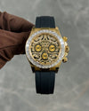 Ro*ex Eye Of The Tiger Gold Dial Silicon Belt Edition Premium Quality Luxury Watch femstore.co.in