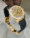 Ro*ex Eye Of The Tiger Gold Dial Silicon Belt Edition Premium Quality Luxury Watch femstore.co.in